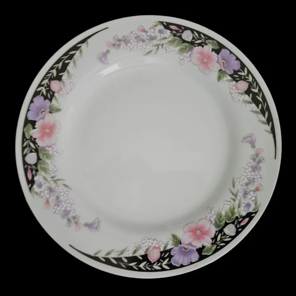 Imperial's Universal Fine China Floral Salad Plates Gold Trim Set of 4